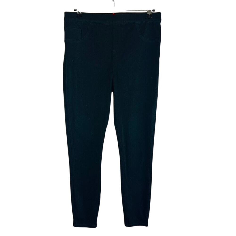 Spanx Womans Sz XL Ankle Skinny Jeans Black Stretch Pull On Comfort